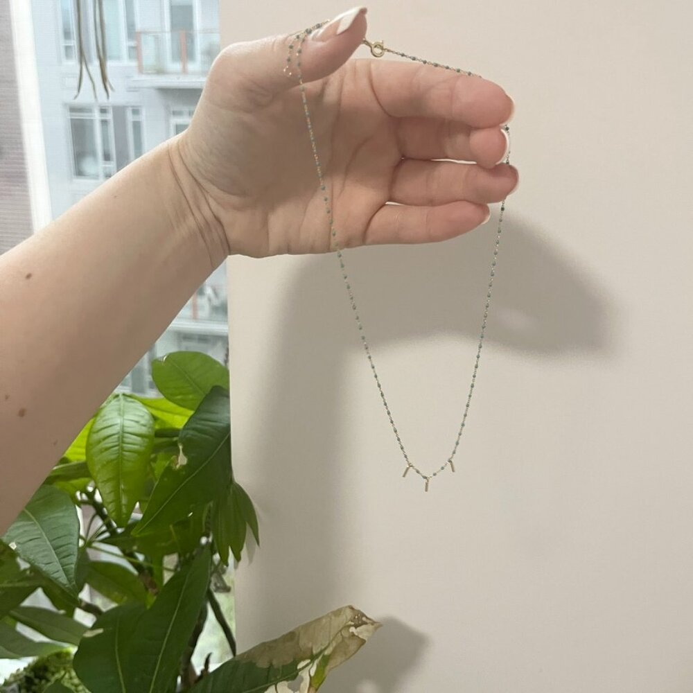 Women's Dainty Blue & Gold Plated Necklace
